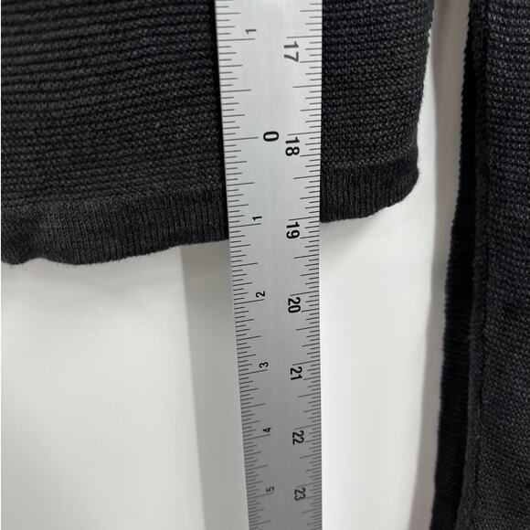 Eileen Fisher Organic Linen Knit Graphite Hooded Wrap Cardigan XXS NWT - Picture 9 of 10